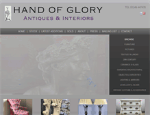 Tablet Screenshot of handofgloryantiques.com